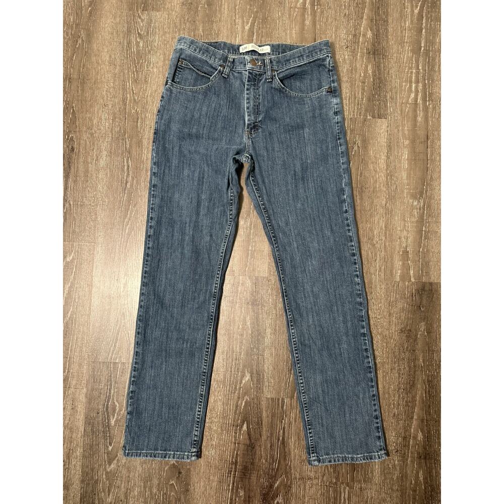 Lee Regular Fit Straight Leg Jeans Mens 32x32 Blue Stretch Denim Dark